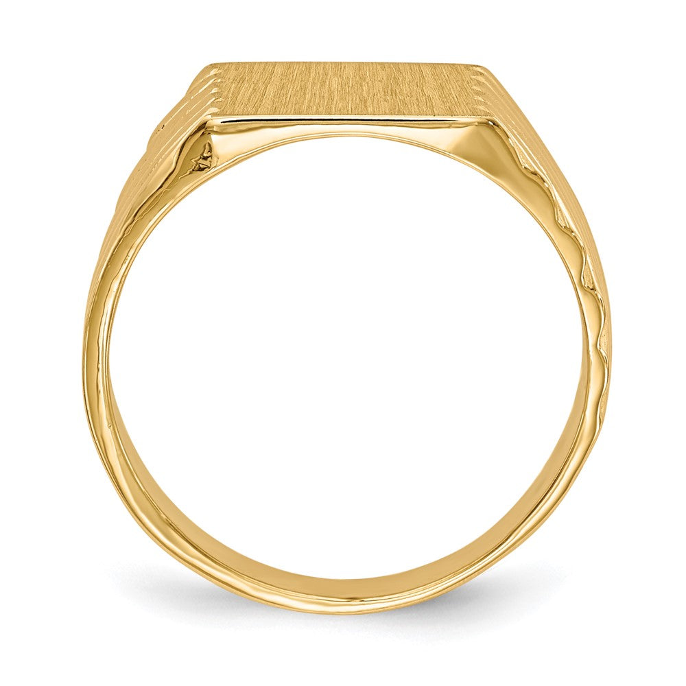 14k 9.0x Square Closed Back Signet Ring