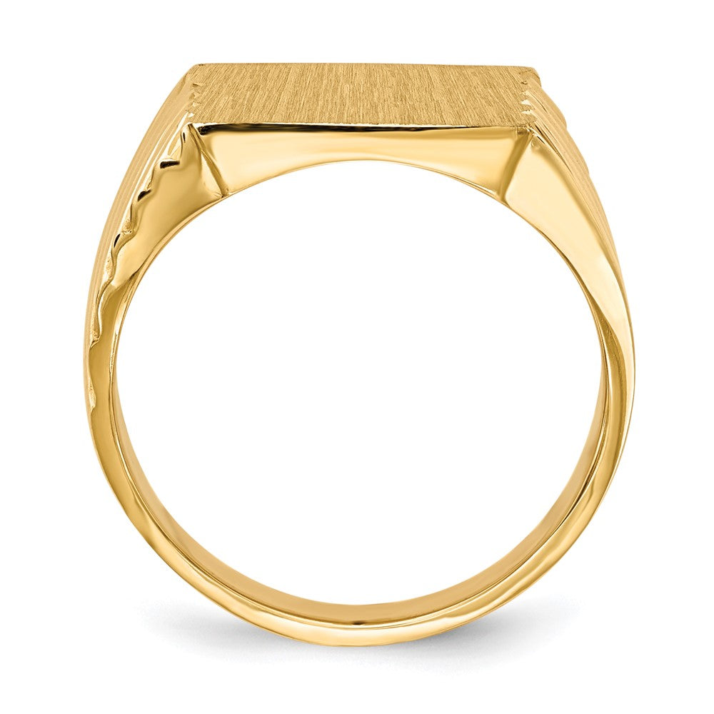 14k 13.0x Square Closed Back Mens Signet Ring