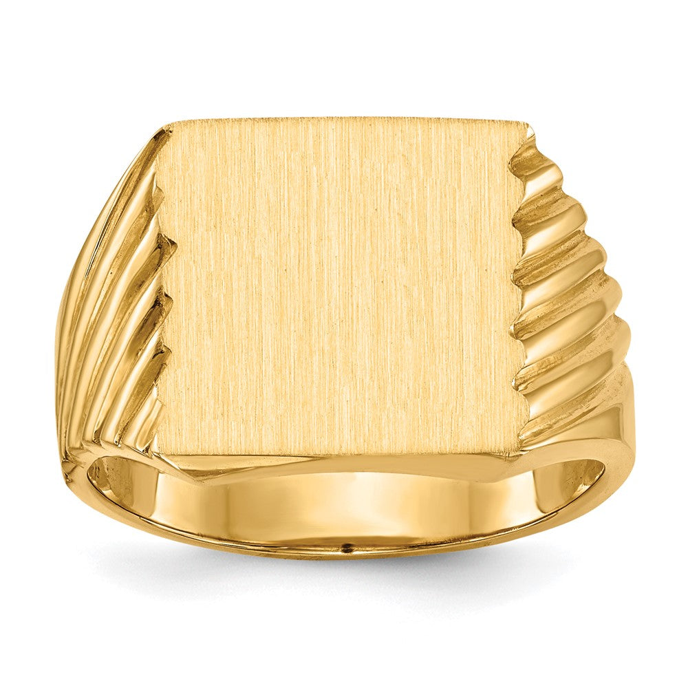 14k 13.0x Square Closed Back Mens Signet Ring
