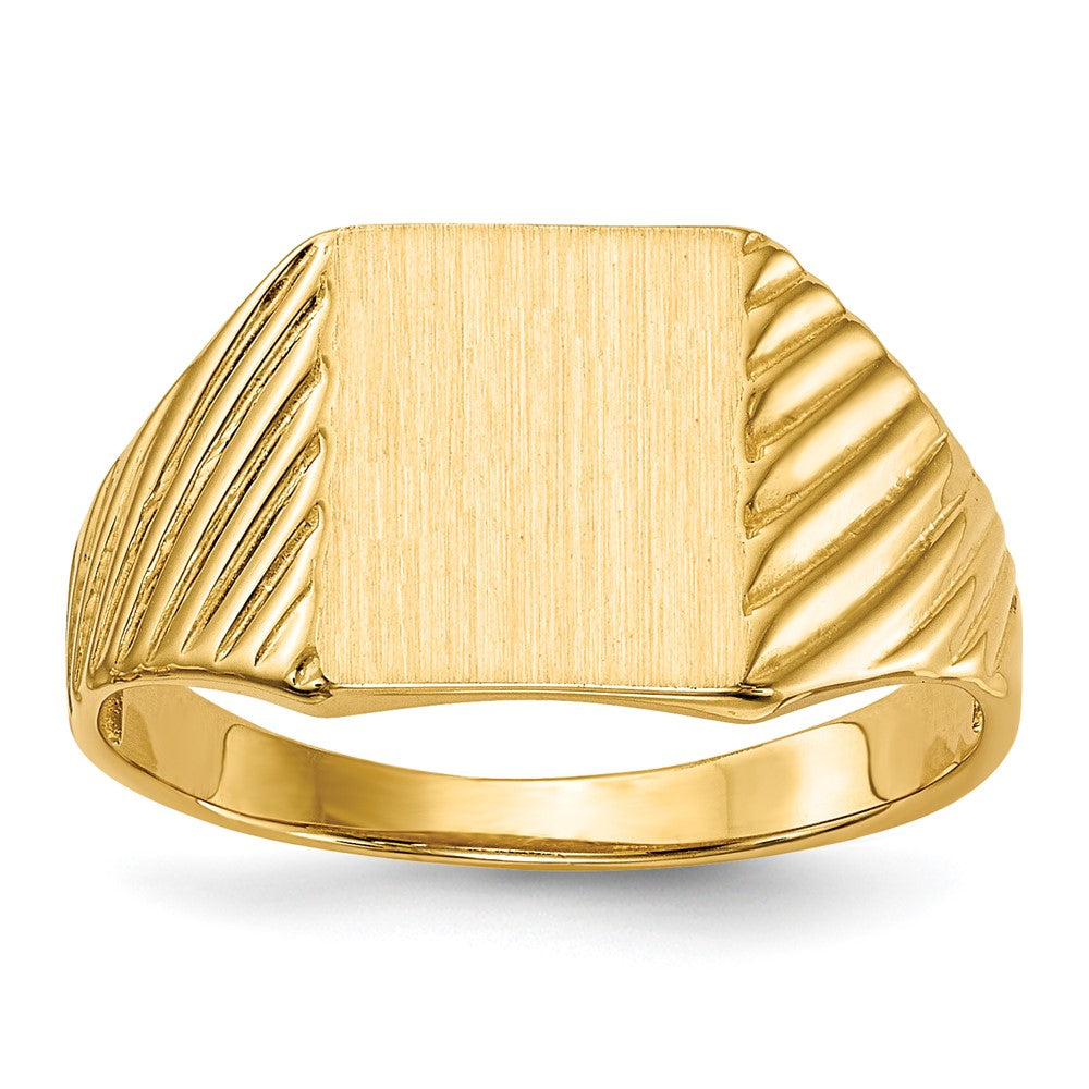 14k 8.0x Rectangle Open Back Signet Ring