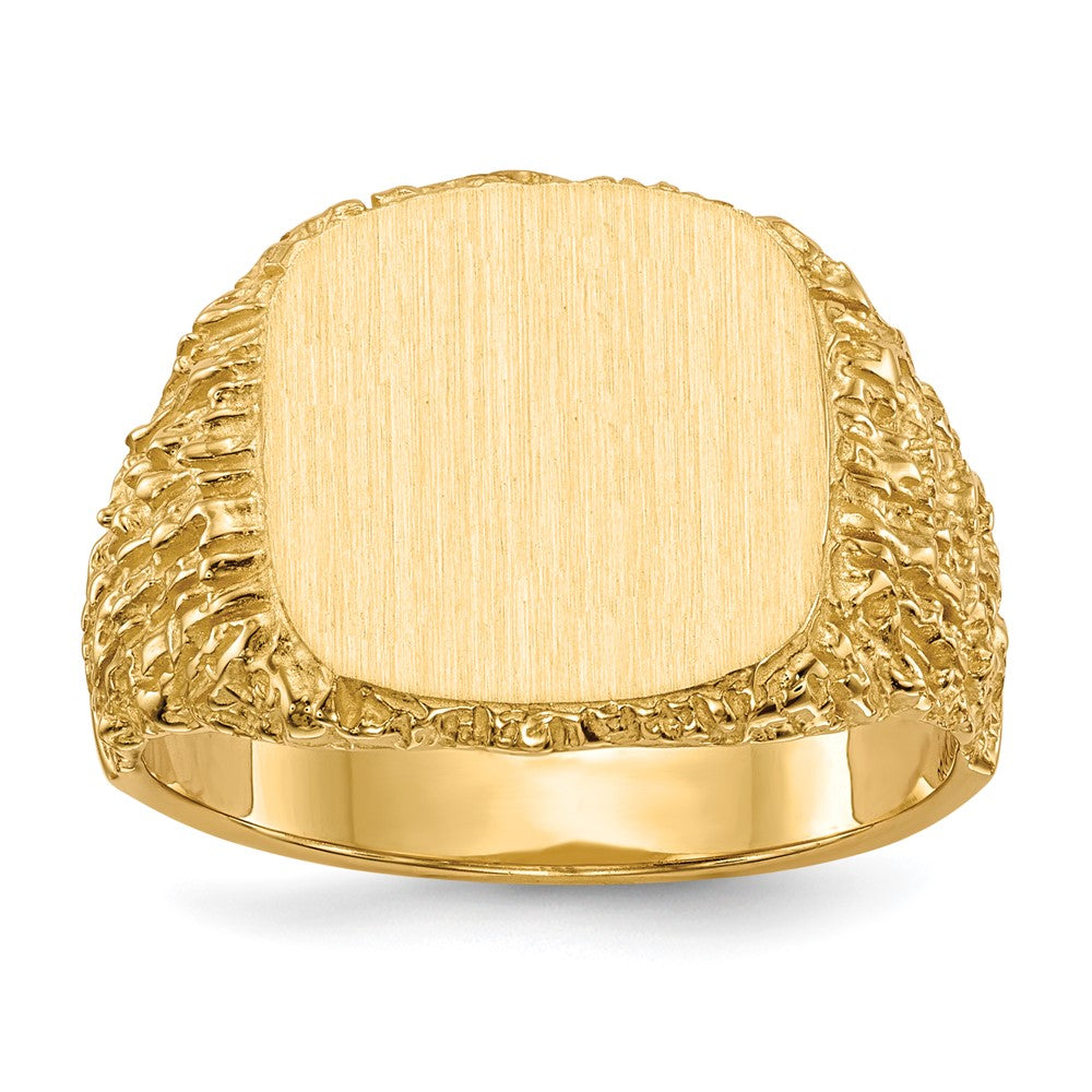 14k 13.5x Closed Back Mens Signet Ring