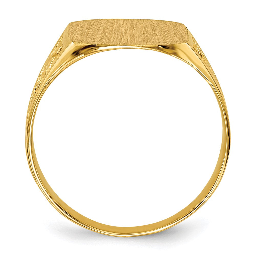14k 14.0x Cushion Closed Back Mens Nugget Signet Ring