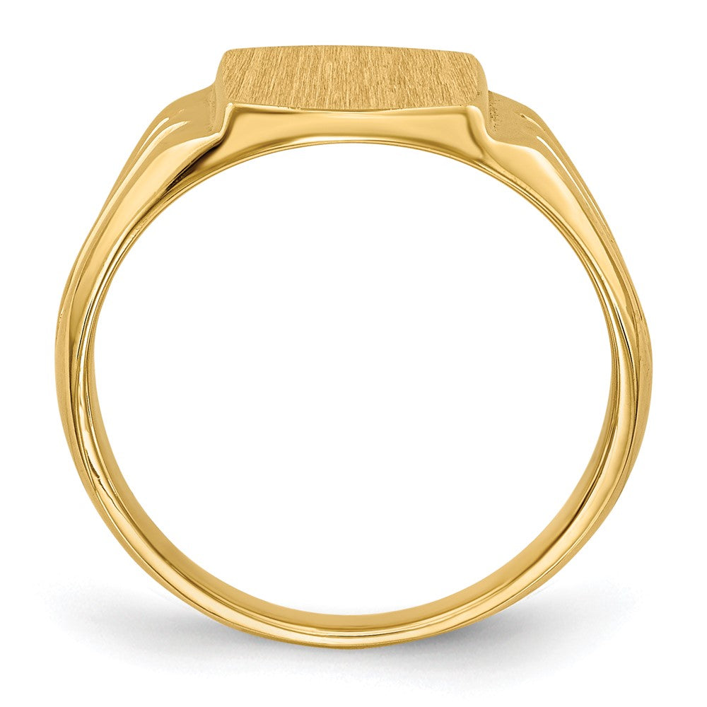 14k 8.5x Cushion Closed Back Signet Ring