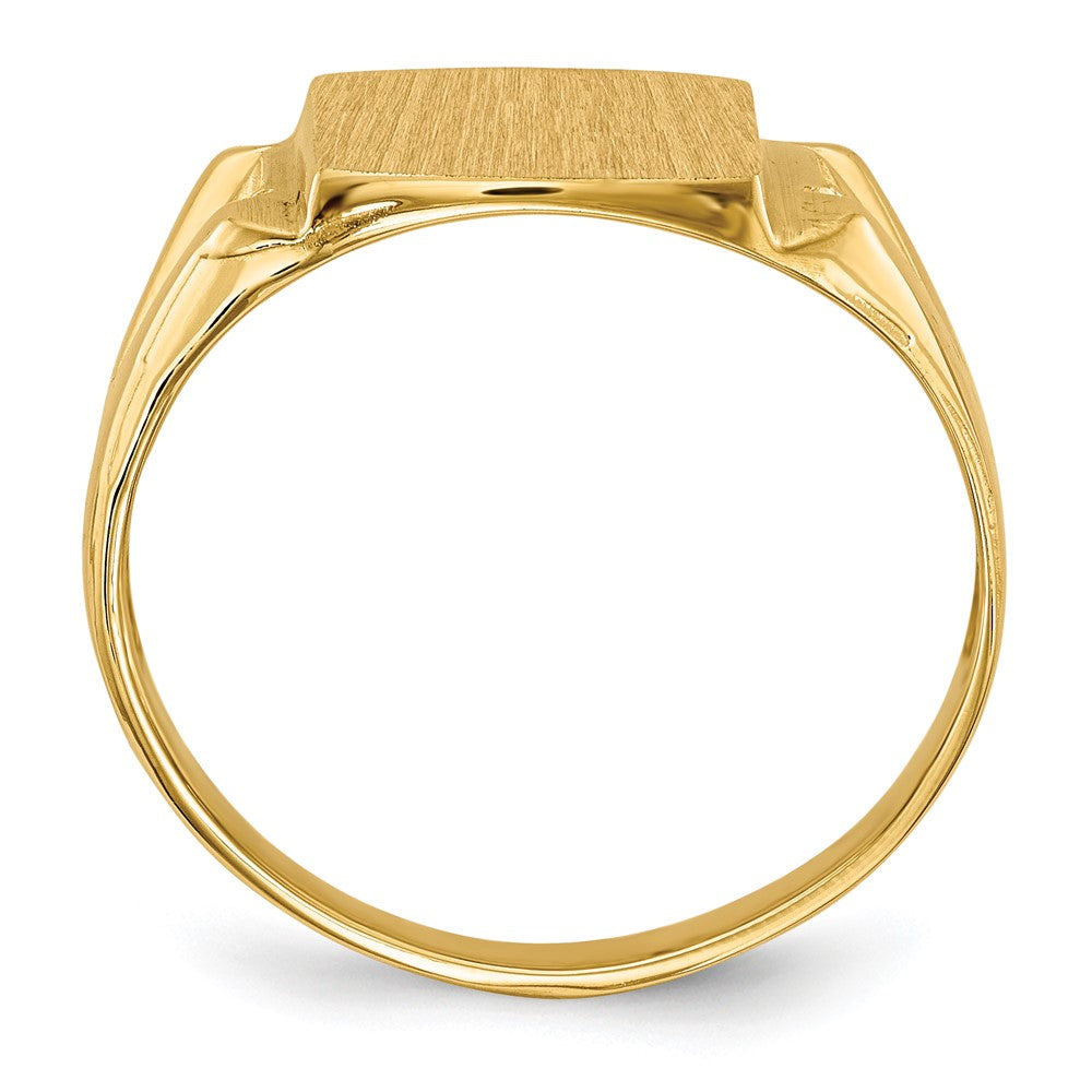 14k .02ct. VS Diamond 11.0x Cushion Open Back Mens Signet Ring