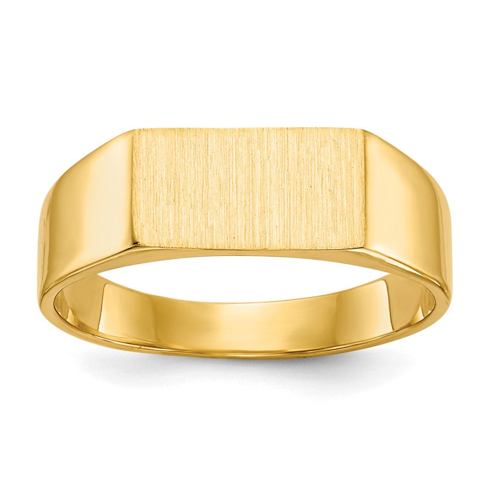 14k 10.5x Rectangle Closed Back Signet Ring