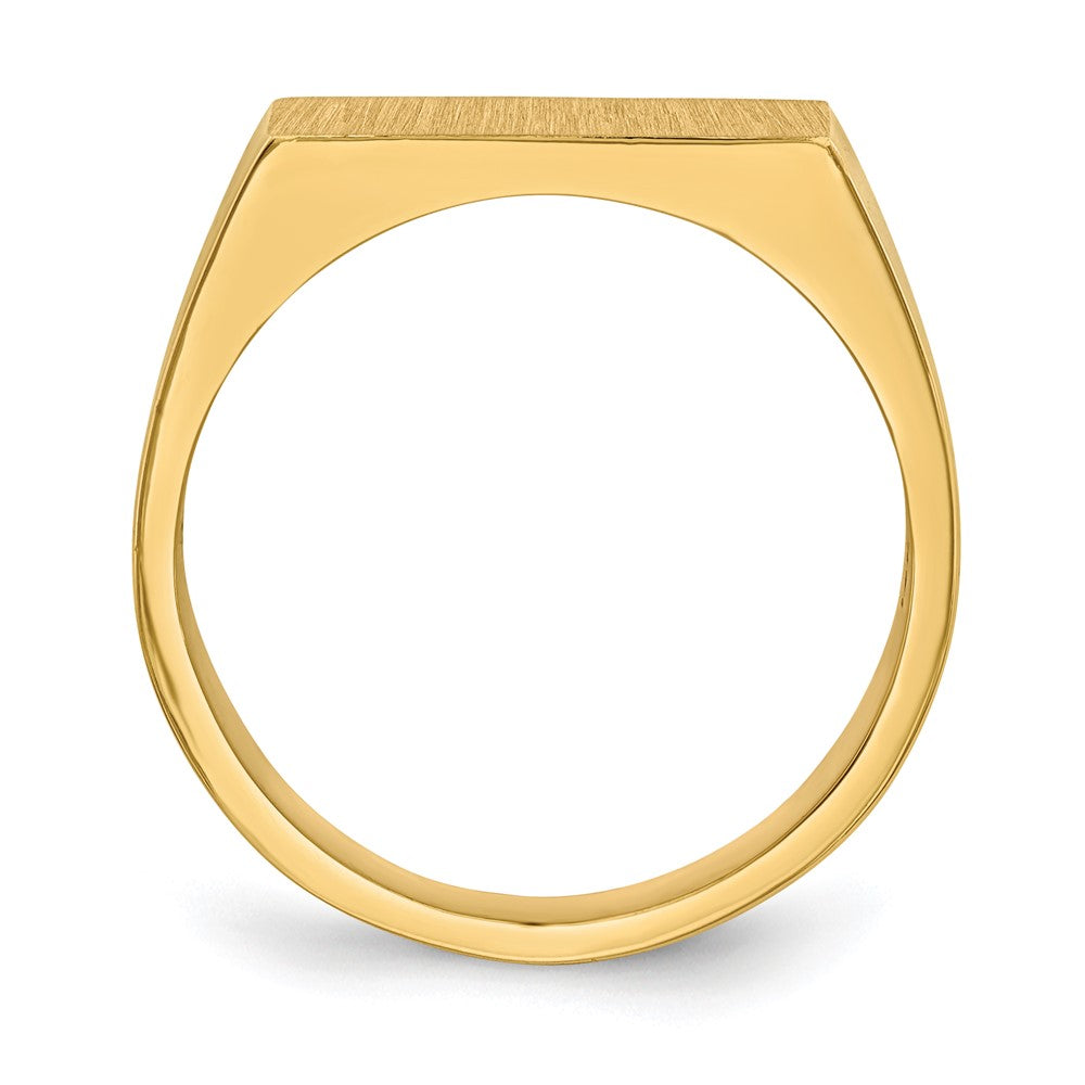14k 15.0x Rectangle Closed Back Mens Signet Ring