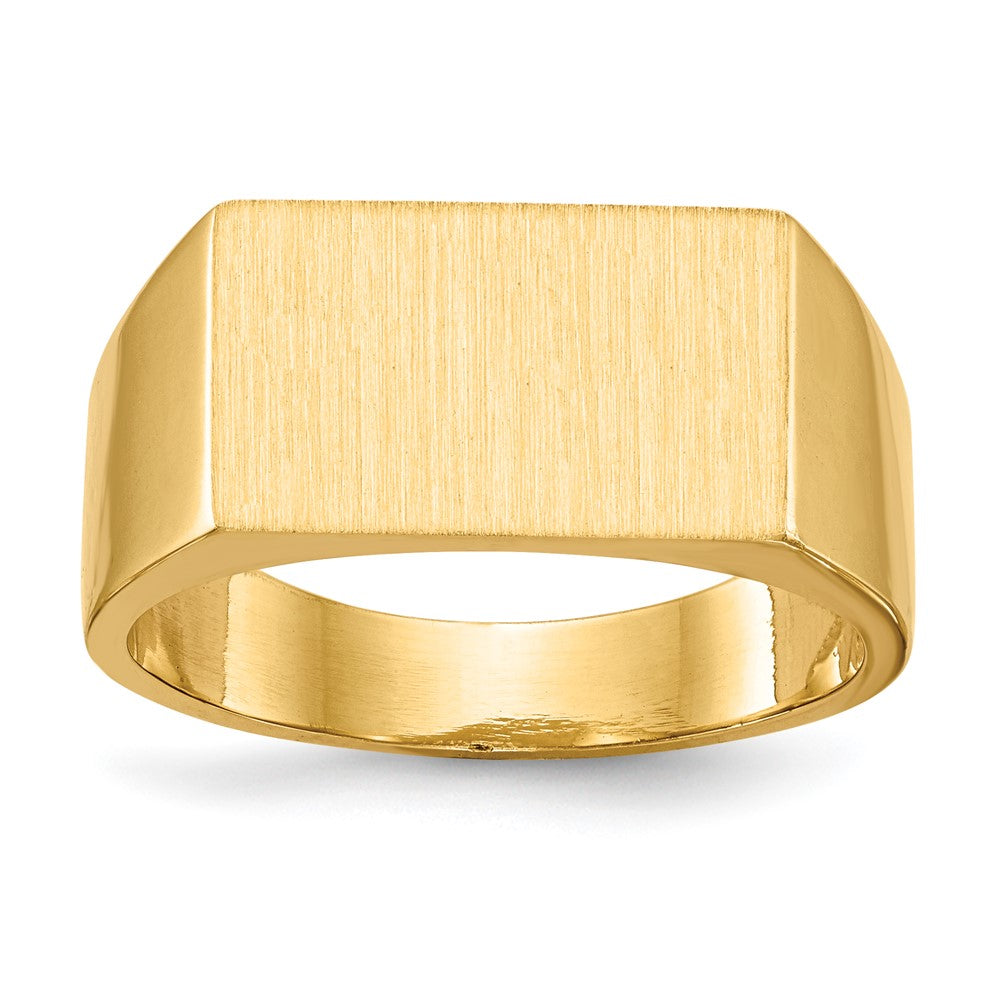 14k 15.0x Rectangle Closed Back Mens Signet Ring