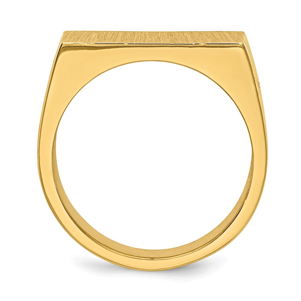 14k 18.0x Rectangle Closed Back Mens Signet Ring