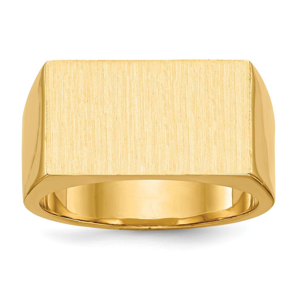14k 18.0x Rectangle Closed Back Mens Signet Ring