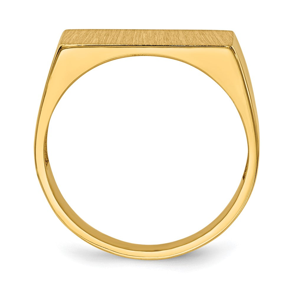 14k 16.5x Rectangle Open Back Mens Signet Ring