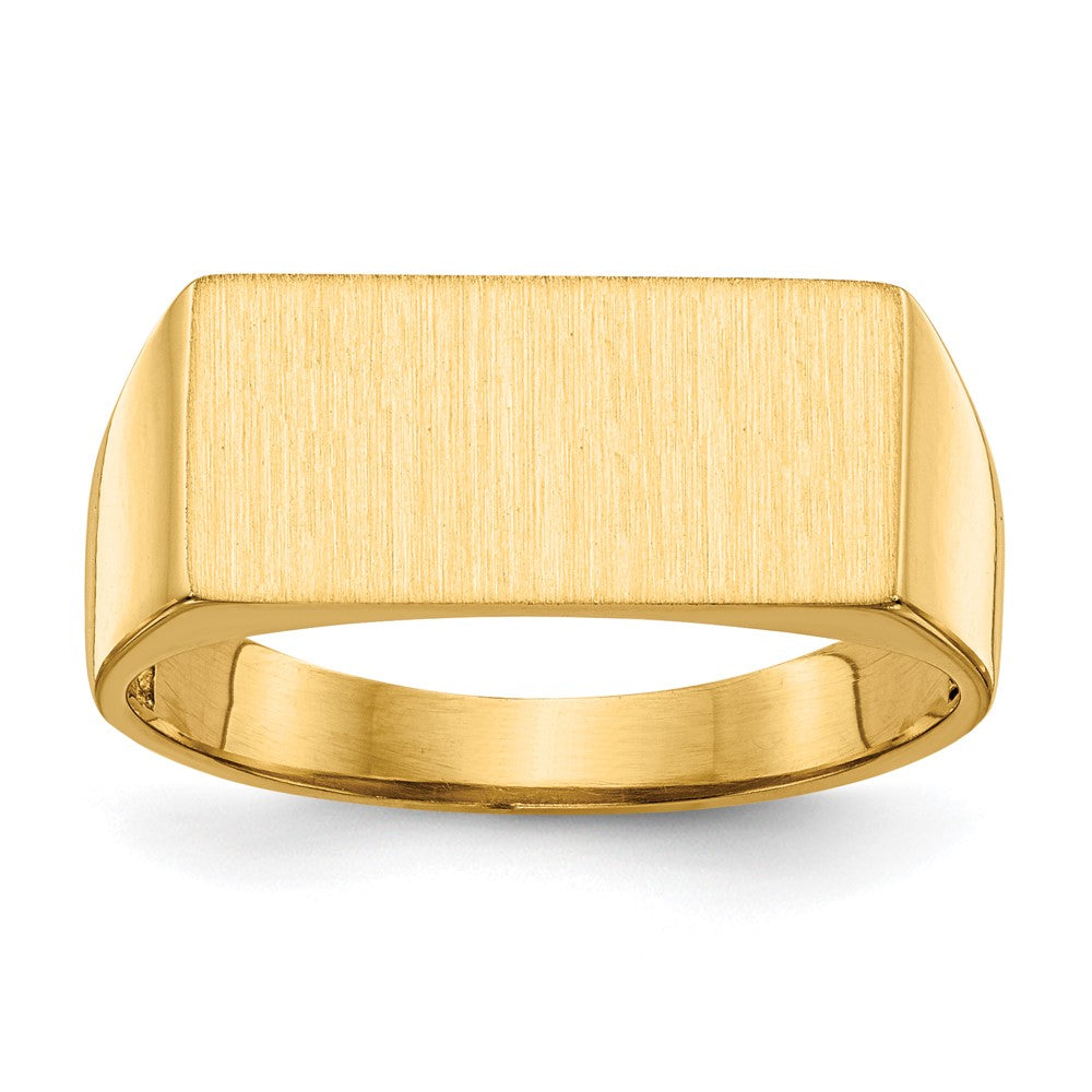 14k 16.5x Rectangle Open Back Mens Signet Ring