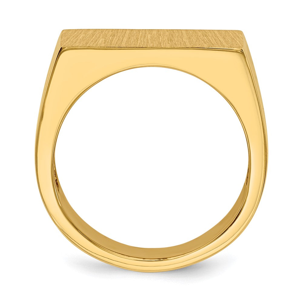 14k 18.0x Rectangle Open Back Mens Signet Ring