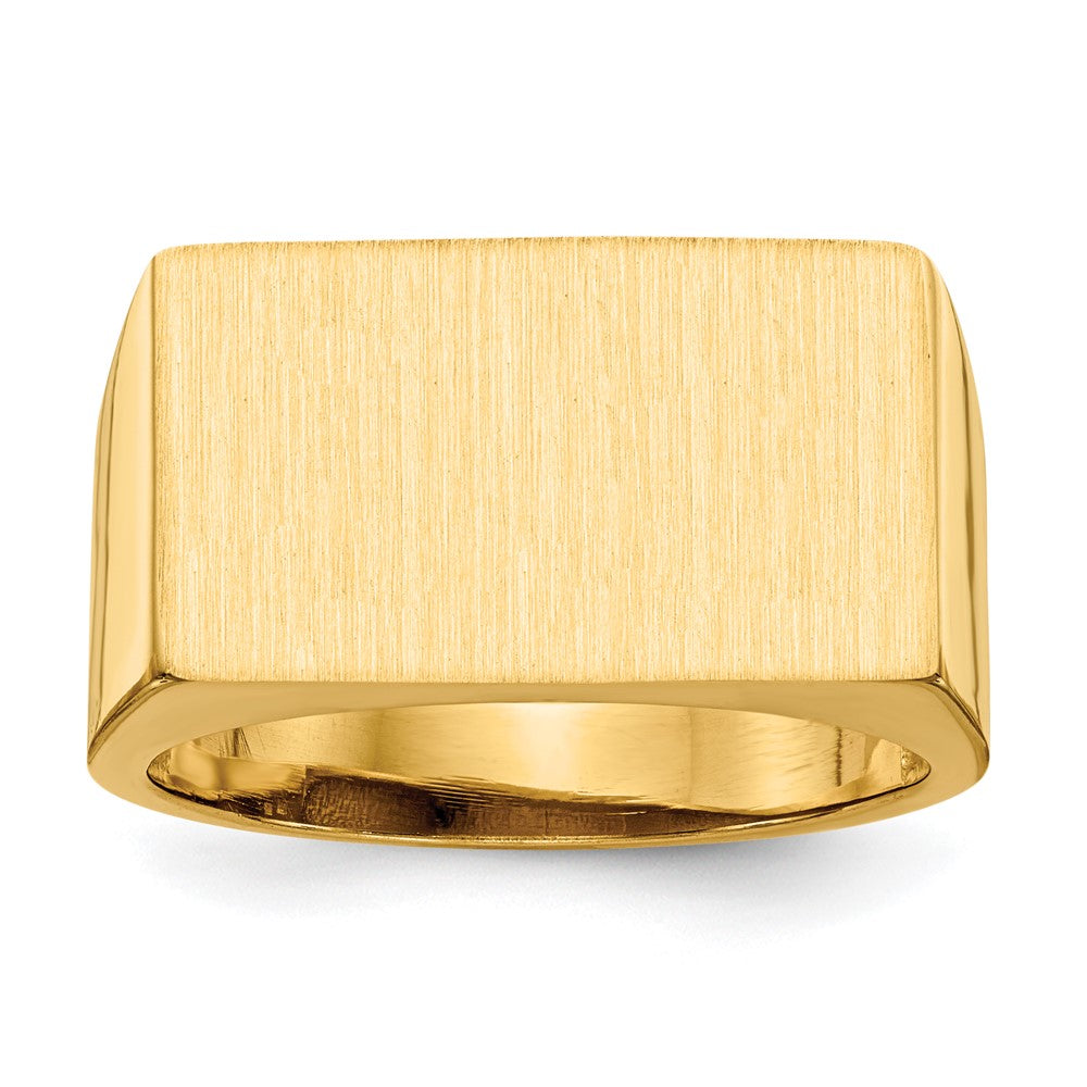 14k 18.0x Rectangle Open Back Mens Signet Ring