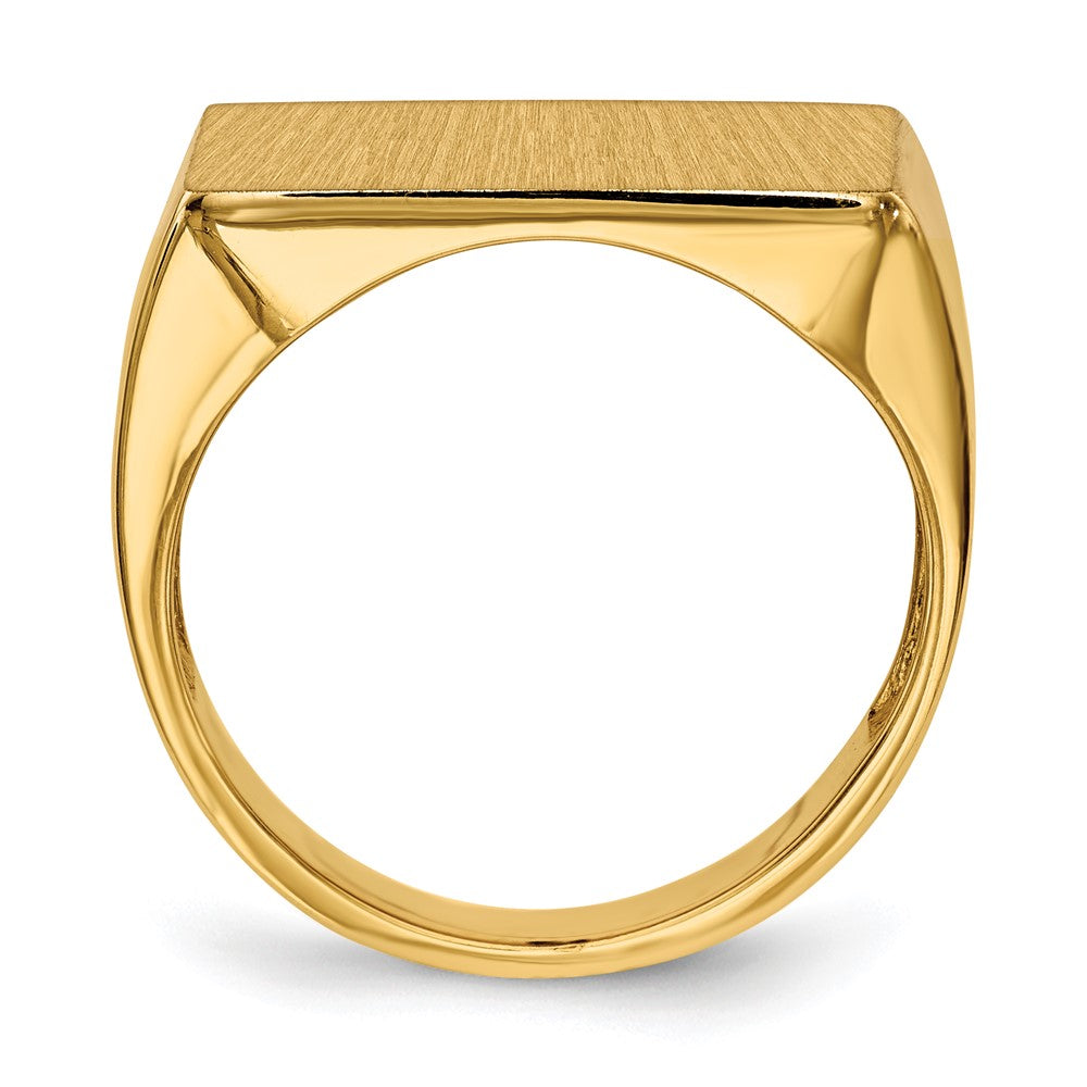 14k 19.5x Rectangle Open Back Mens Signet Ring