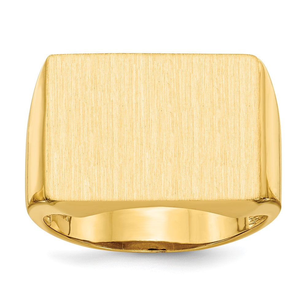 14k 19.5x Rectangle Open Back Mens Signet Ring