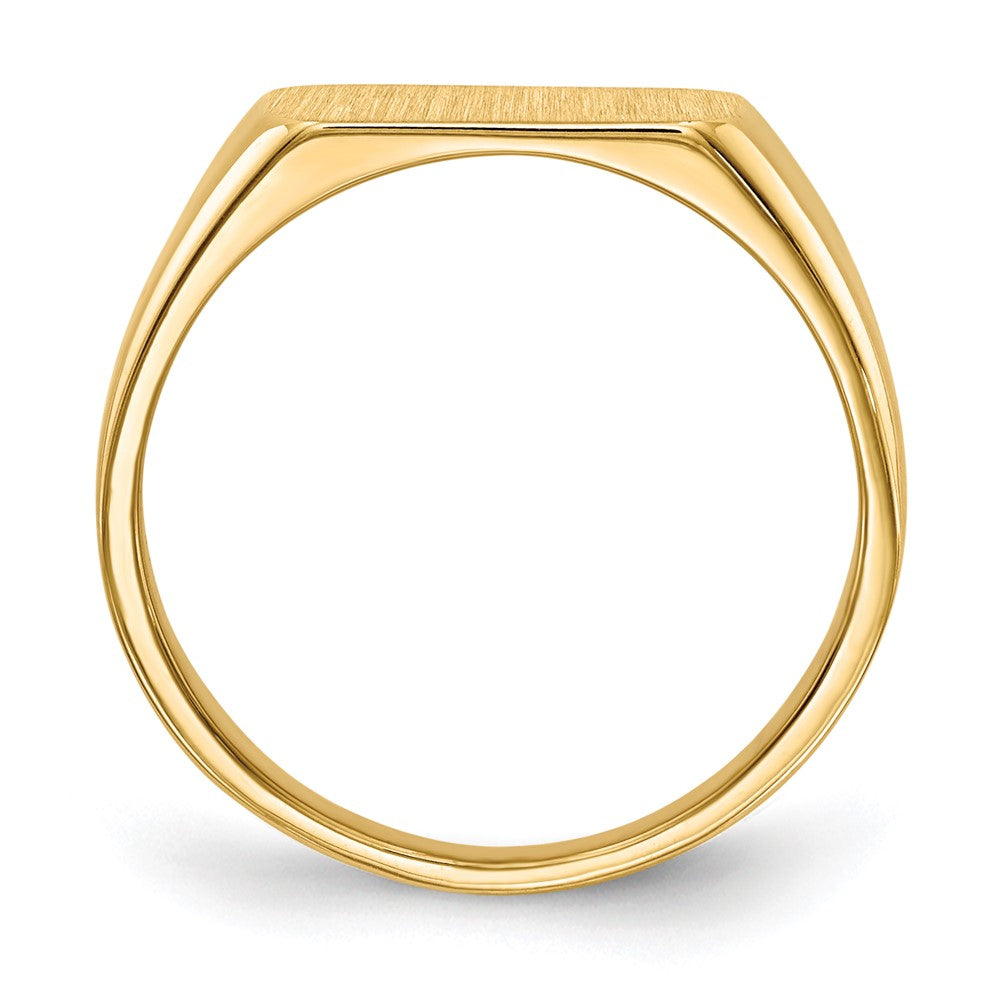14k 11.5x Octagon Closed Back Signet Ring