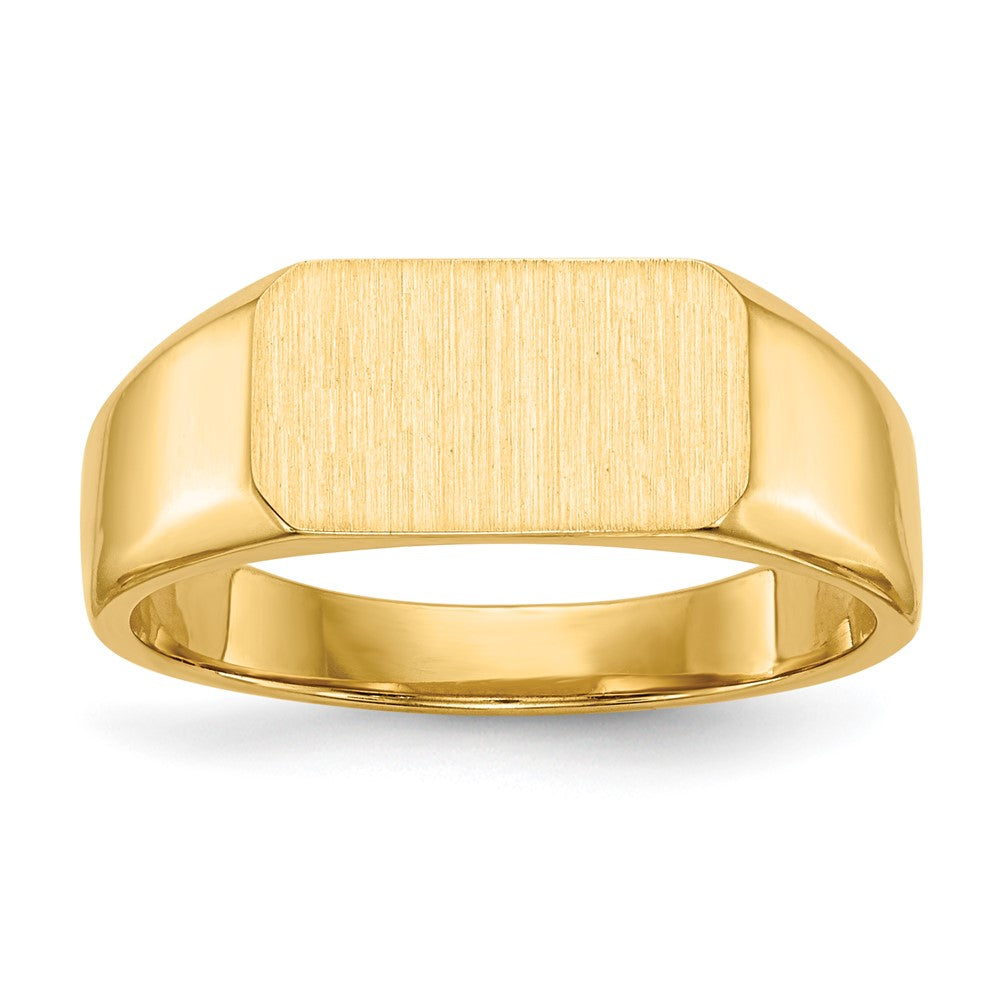 14k 11.5x Octagon Closed Back Signet Ring