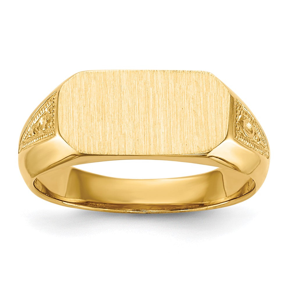 14k 12.5x Oval Open Back Signet Ring