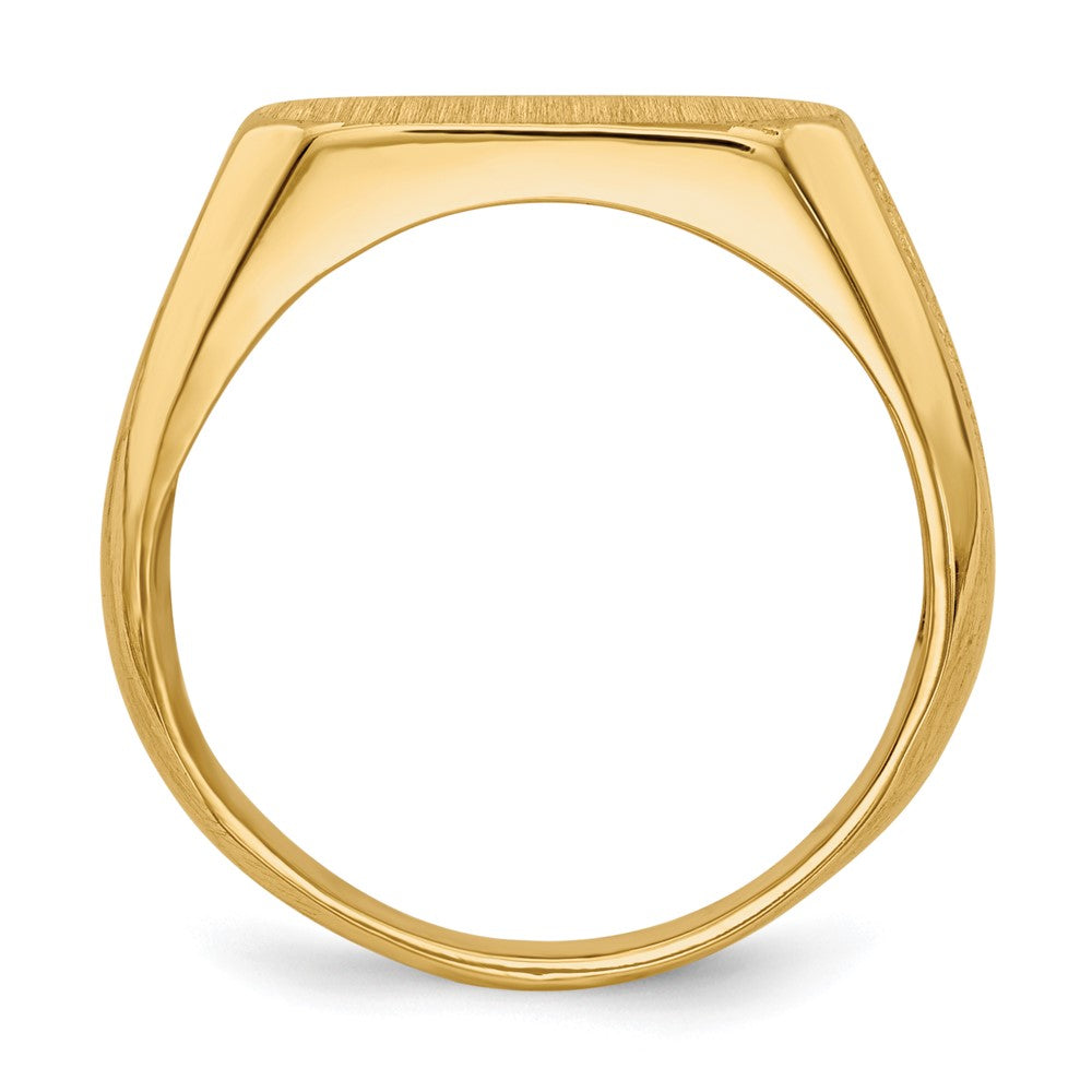 14k 12.5x Oval Closed Back Signet Ring
