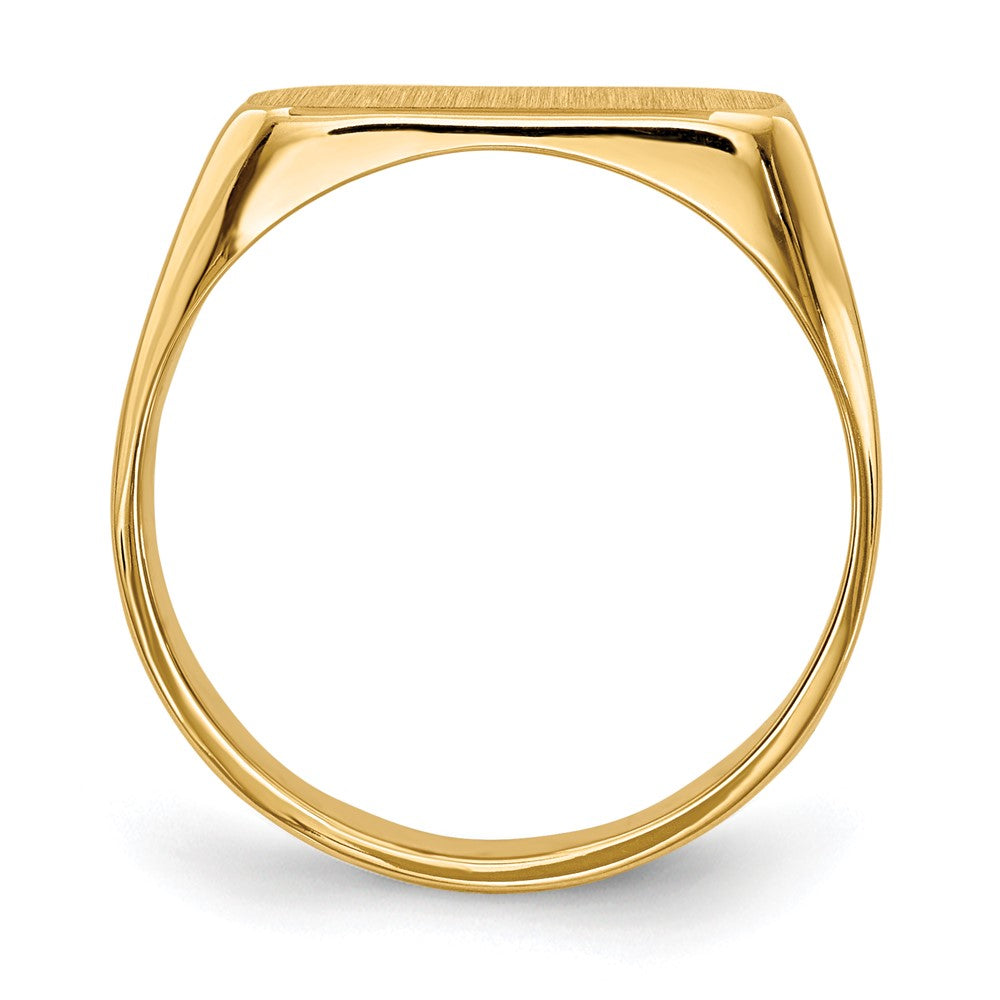 14k 13.5x Rectangle Closed Back Signet Ring