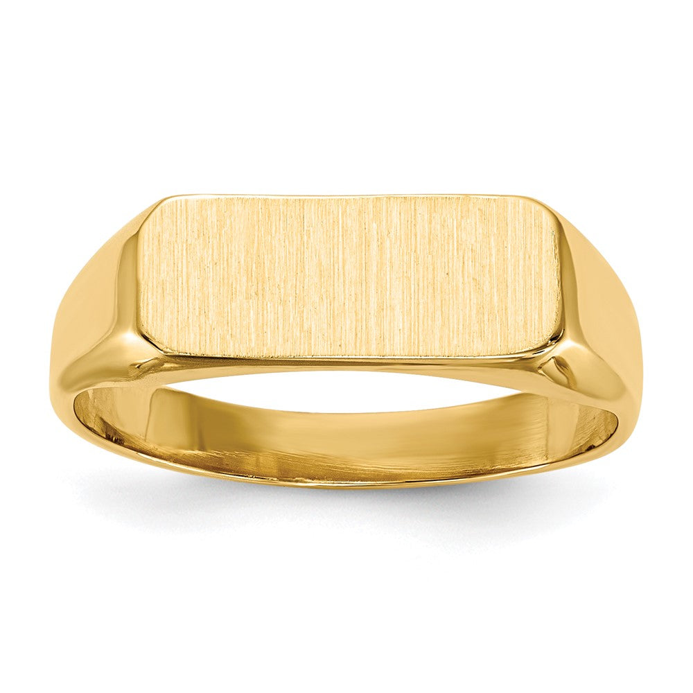 14k 13.5x Rectangle Closed Back Signet Ring