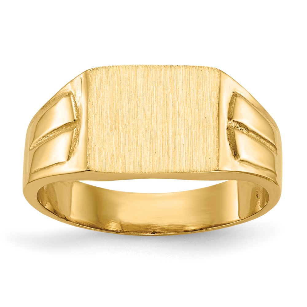 14k 9.0x Rectangular Closed Back Signet Ring