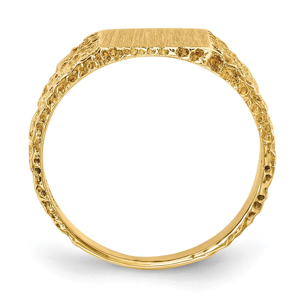 14k 8.0x Square Open Back Signet Ring