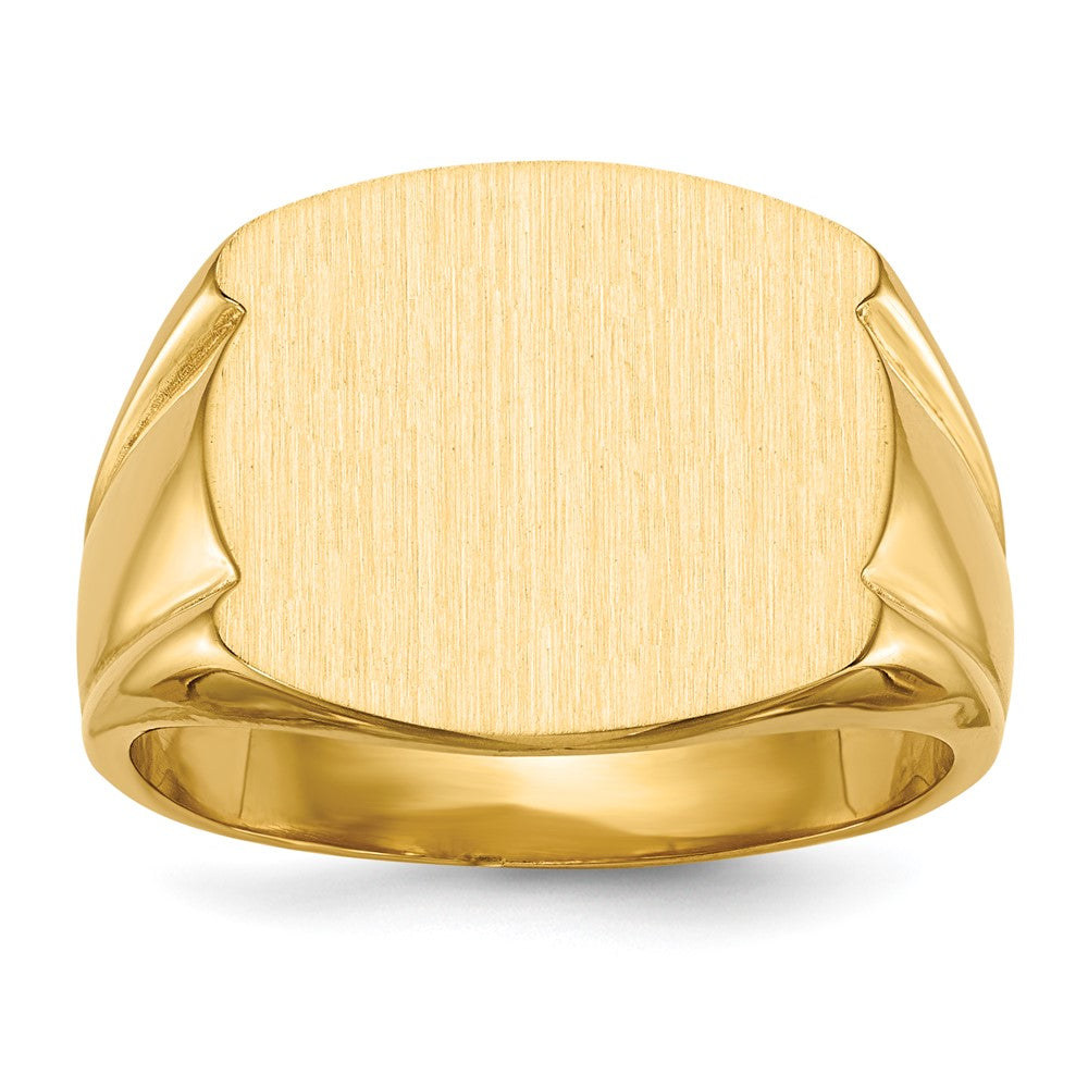 14k 16.5x Closed Back Mens Signet Ring