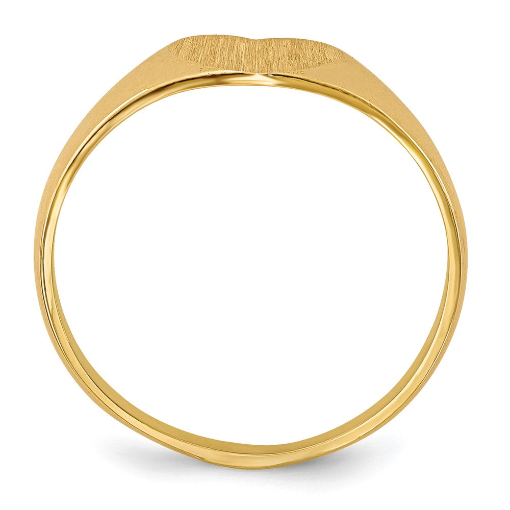 14k 6.5x Closed Back Heart Signet Ring