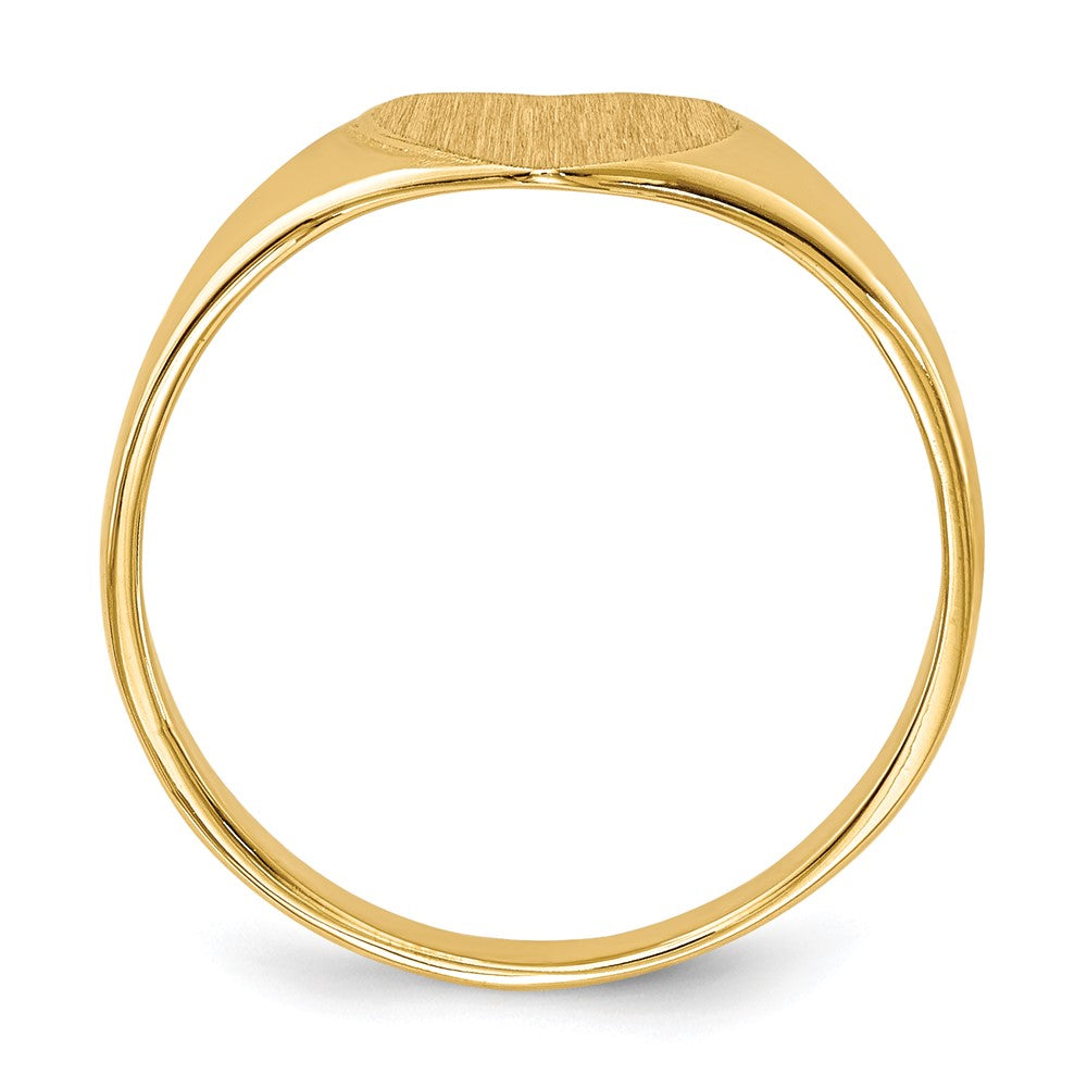 14k 8.5x Closed Back Heart Signet Ring