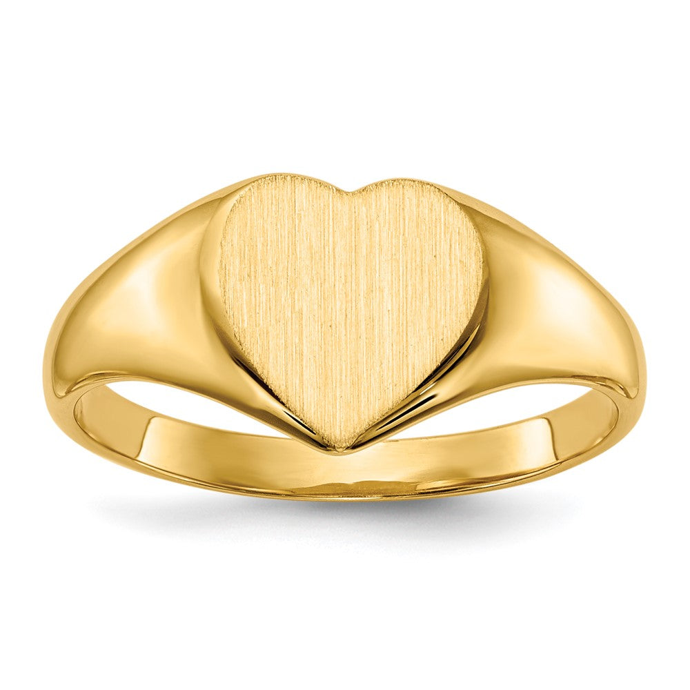 14k 9.0x Closed Back Heart Signet Ring