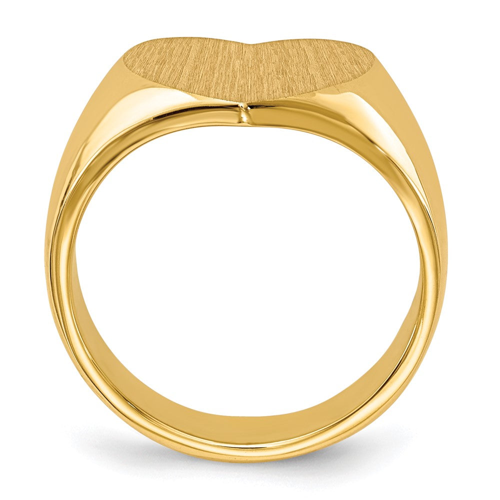 14k 12.5x Closed Back Heart Signet Ring