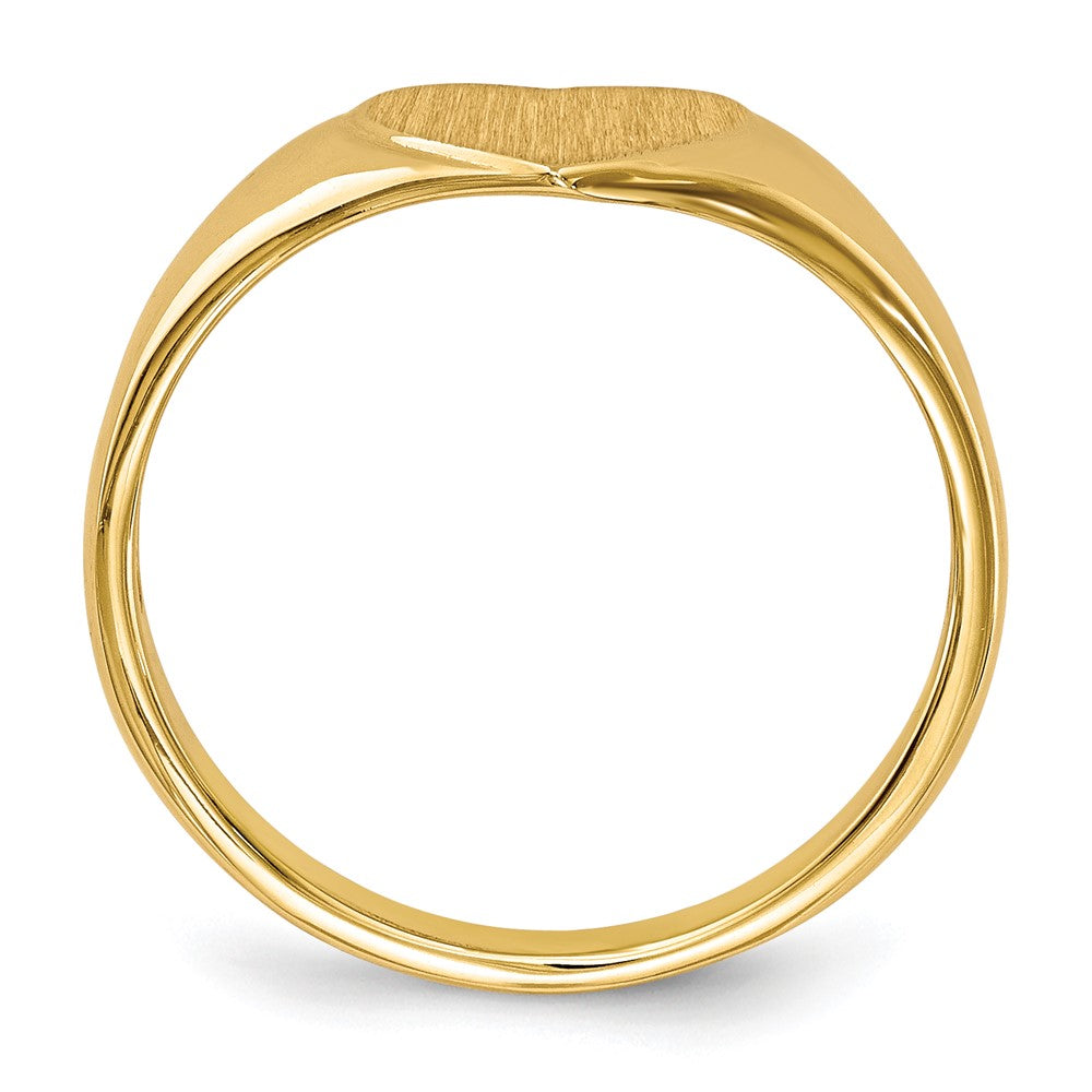 14k 8.5x Open Back Heart Signet Ring