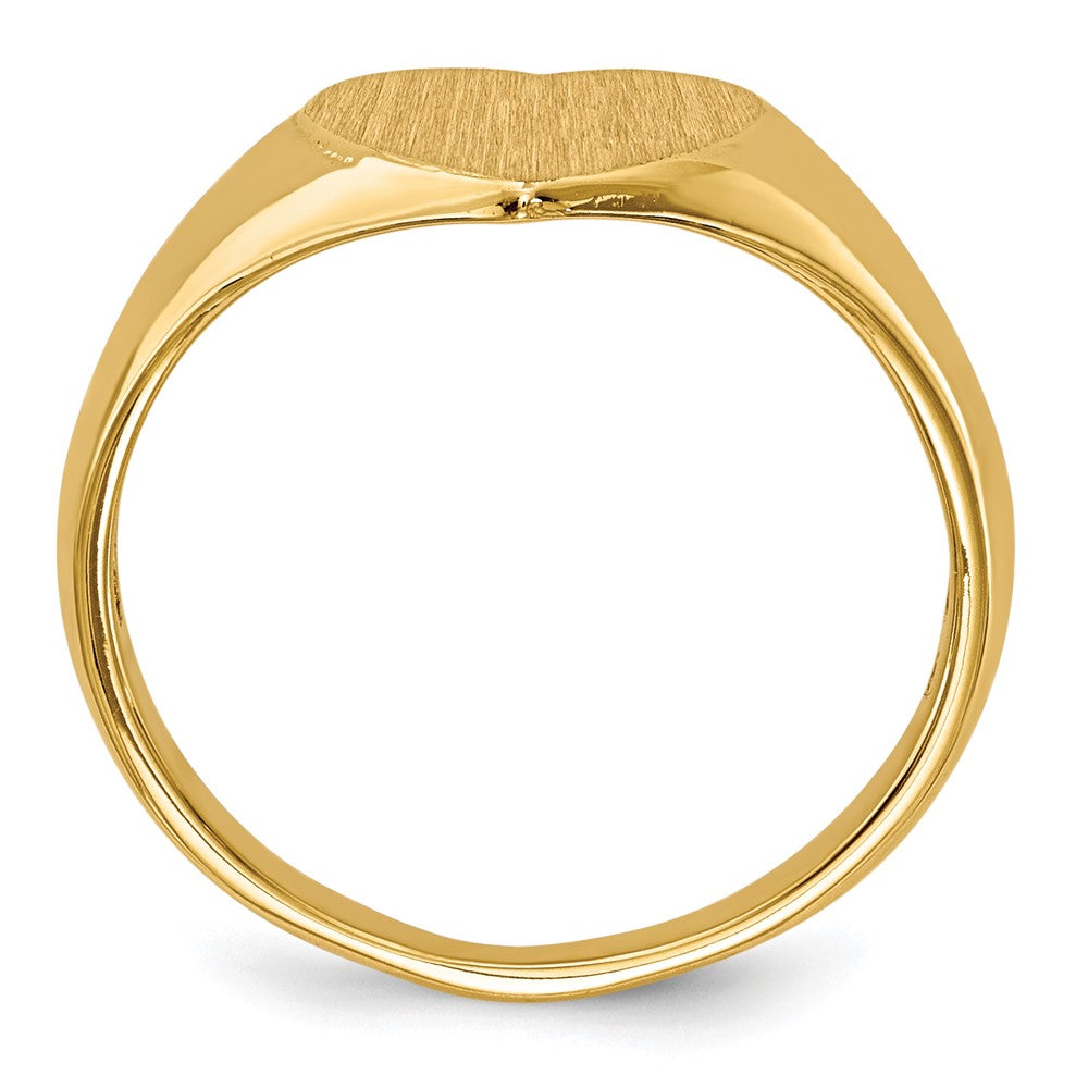 14k 9.0x Open Back Heart Signet Ring