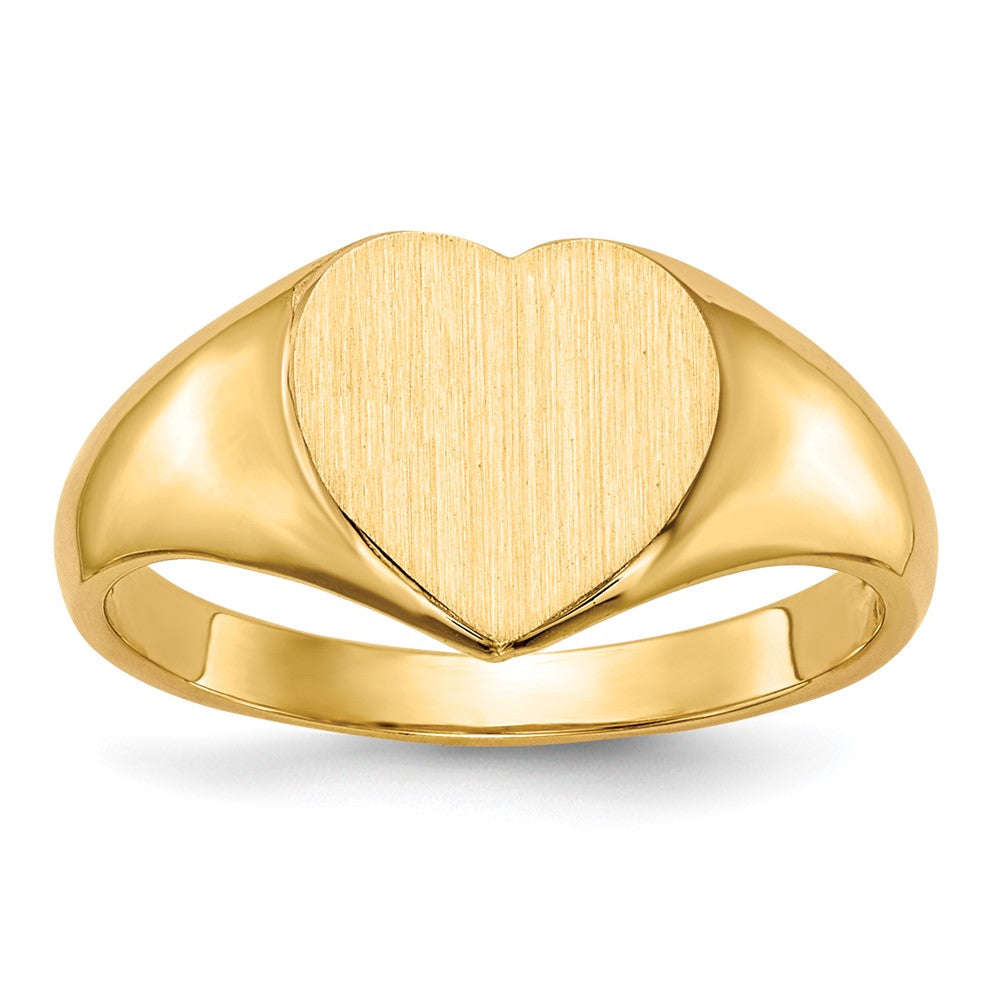 14k 9.0x Open Back Heart Signet Ring