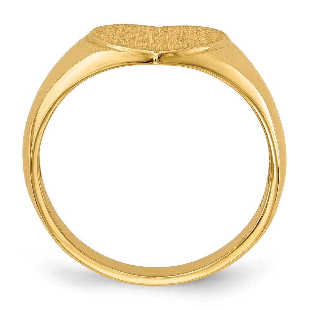 14k 9.5x Open Back Heart Signet Ring