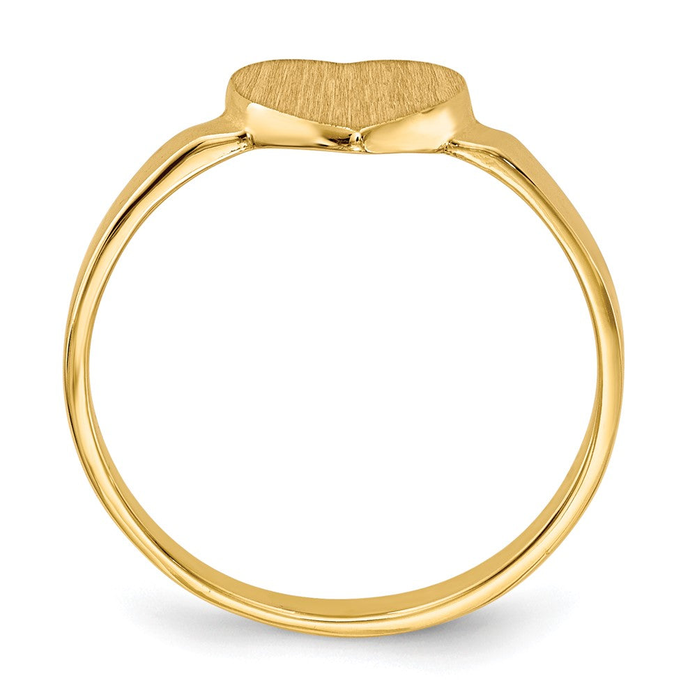 14k 6.5x Open Back Heart Signet Ring