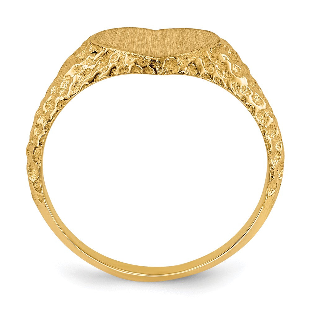 14k 8.0x Open Back Heart Signet Ring