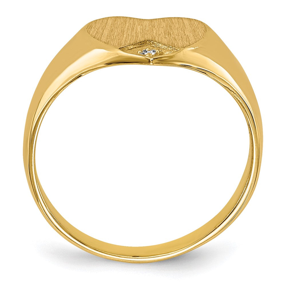 14k .005ct. Diamond 9.0x Closed Back Heart Signet Ring