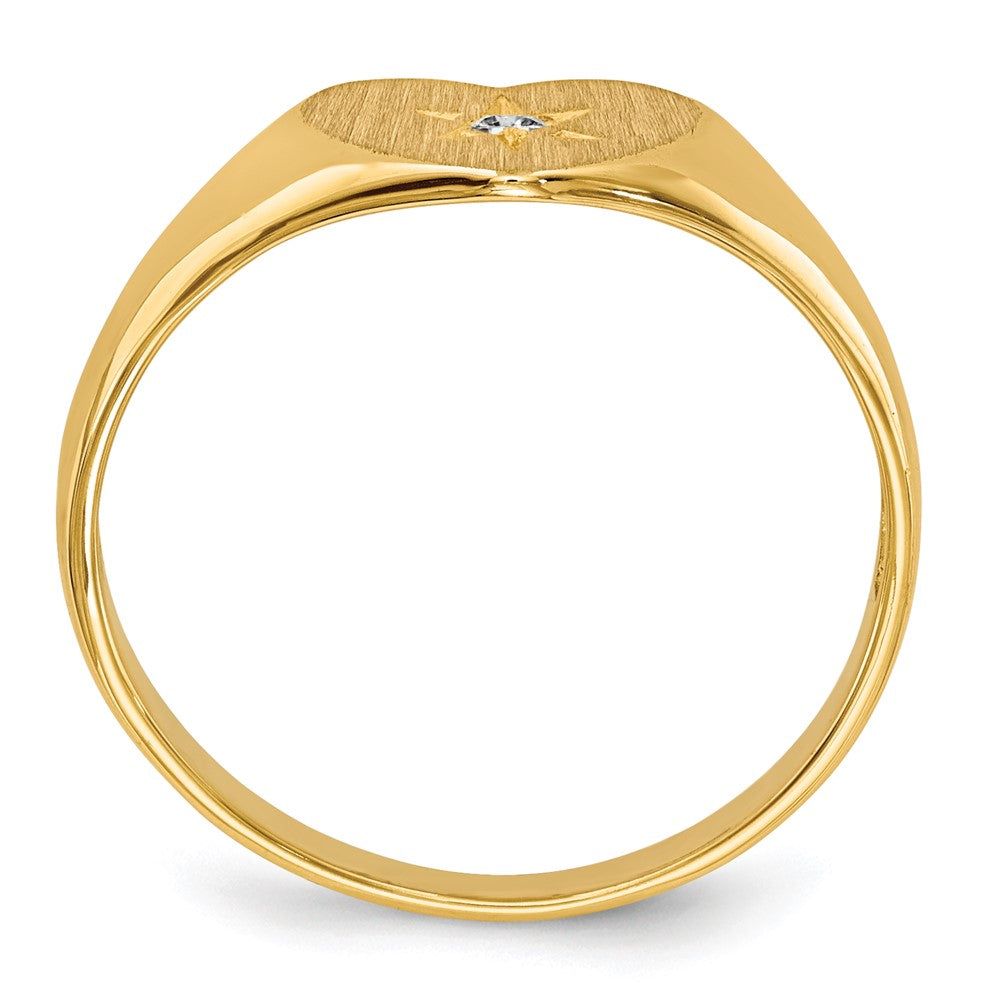 14k .01ct. Diamond 10.0x Open Back Heart Signet Ring