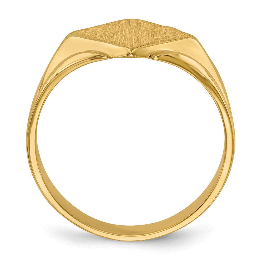 14k 11.5x Square Closed Back Signet Ring