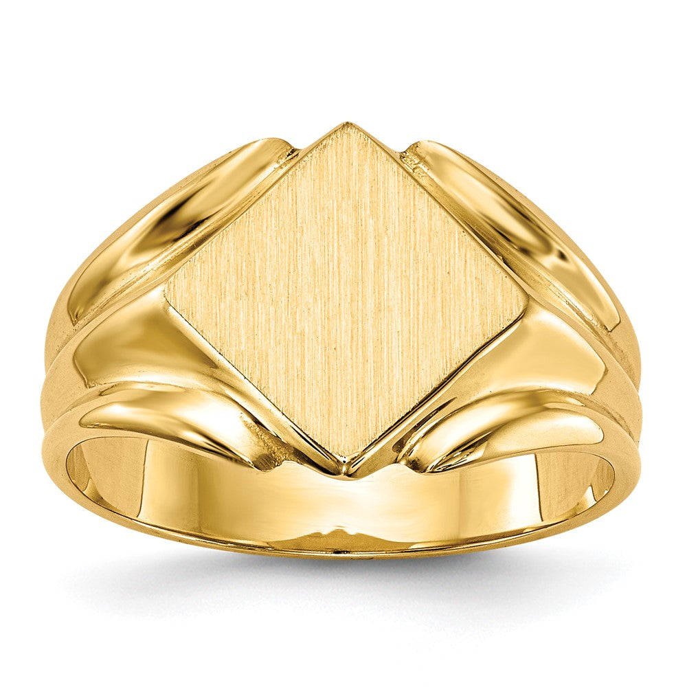 14k 11.5x Square Closed Back Signet Ring