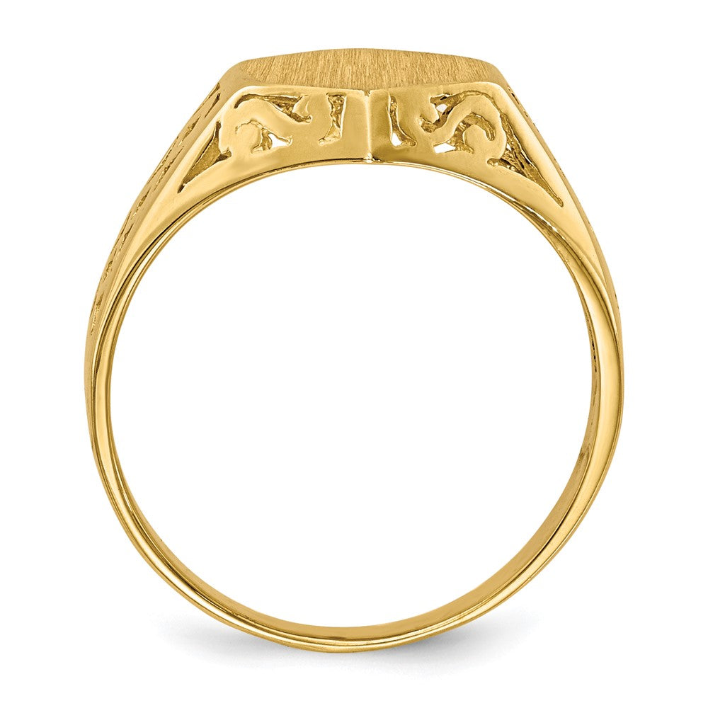 14k 9.5x Open Back Signet Ring