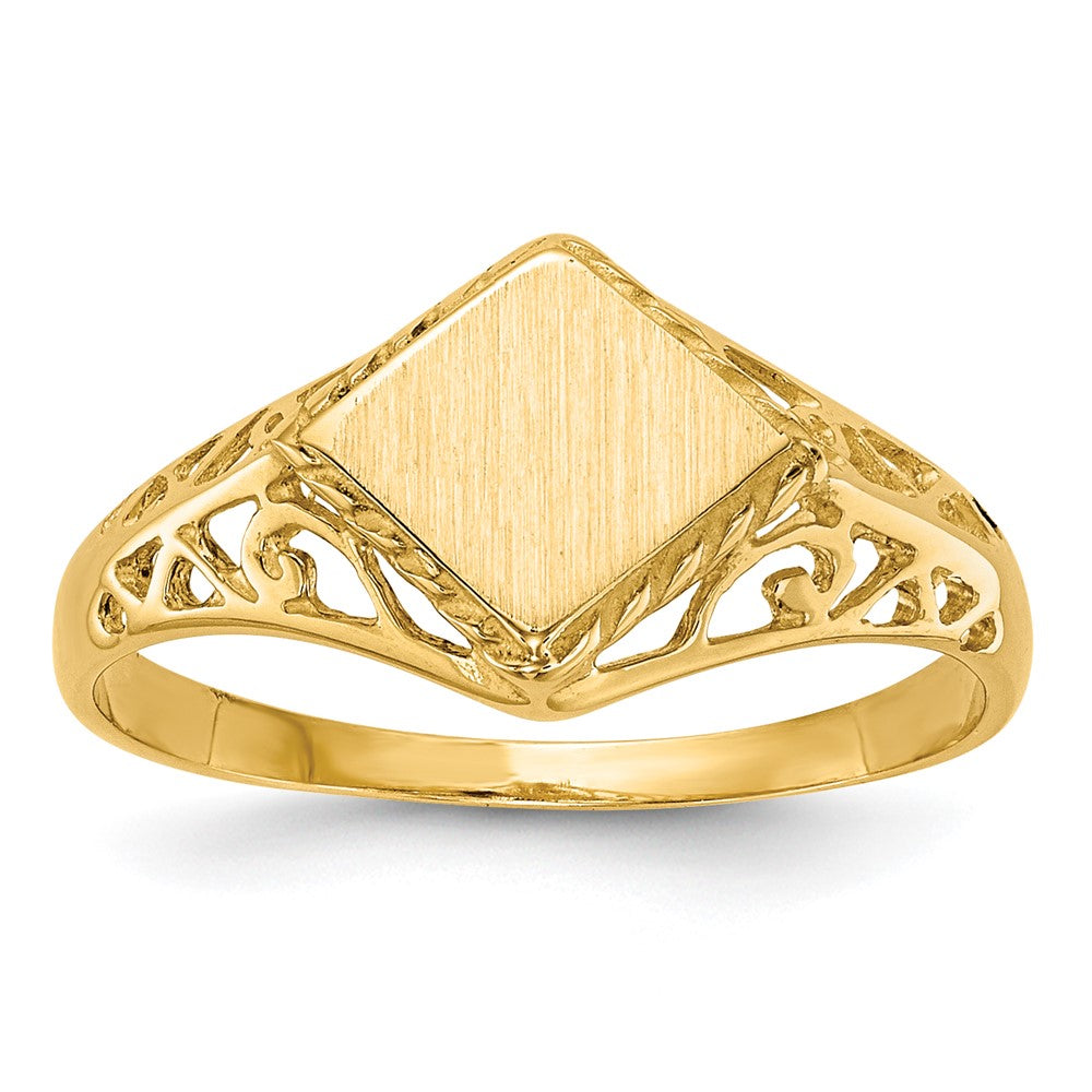 14k 8.0x Open Back Signet Ring