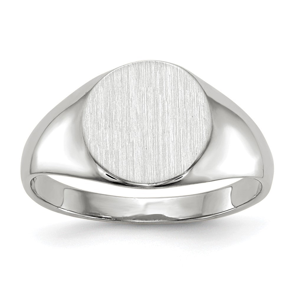 14k White Gold 9.0x Closed Back Signet Ring