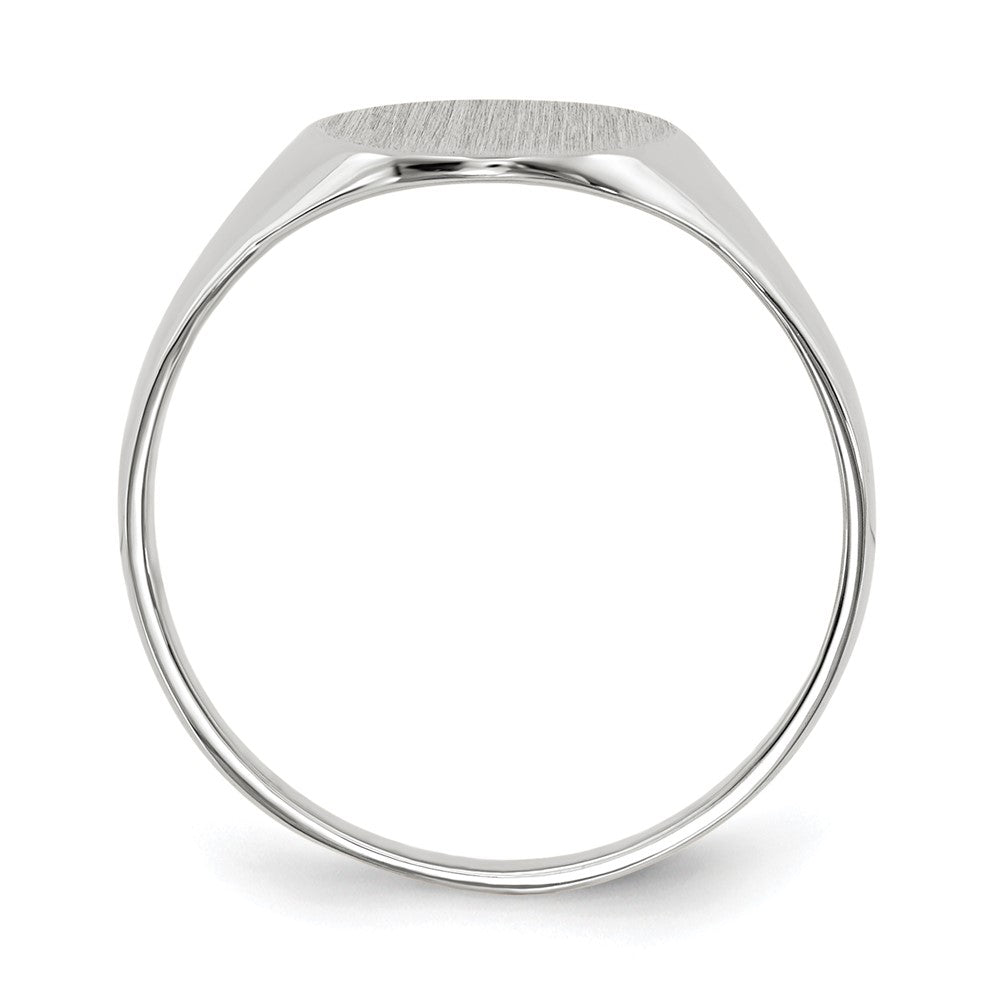 14k White Gold 9.0x Oval Open Back Signet Ring