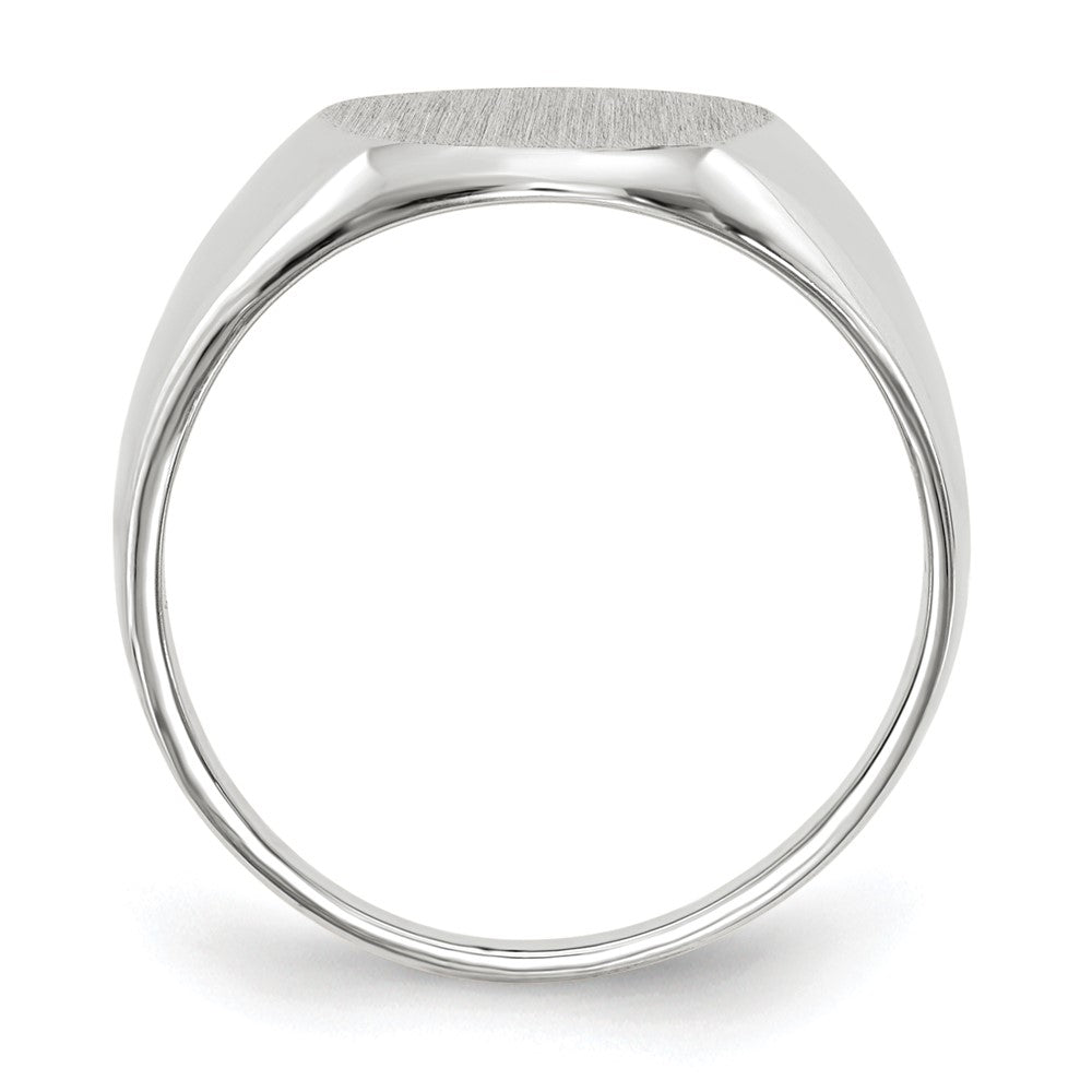 14k White Gold 11.0x Oval Open Back Signet Ring