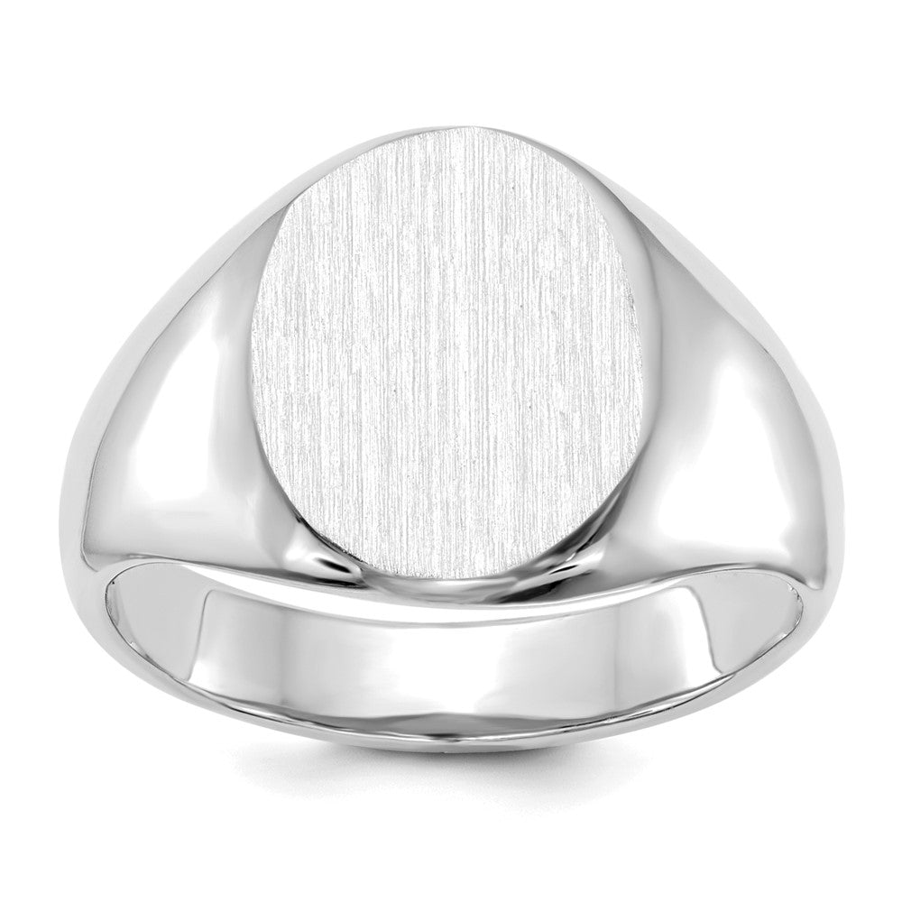 14k White Gold 13.0x Open Back Signet Ring