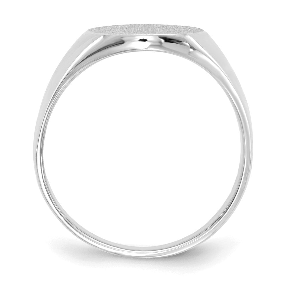 14k White Gold 13.0x Oval Open Back Signet Ring