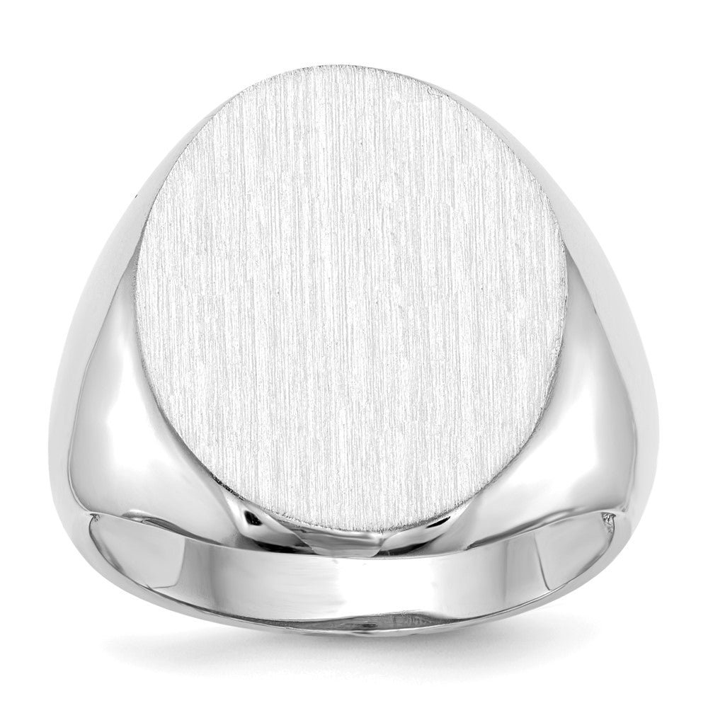 14k White Gold 20.5x Open Back Signet Ring